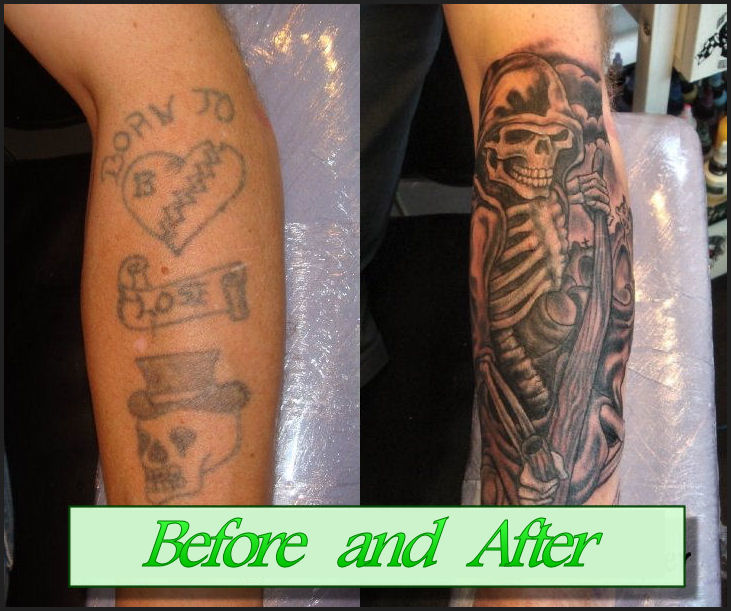 Grin n Wear It Tattoo and Piercing Studio Suffolk Lakenheath - Tattoo Cover-up